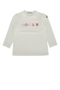 Moncler Jr Logo-Embroidered T-Shirt — White