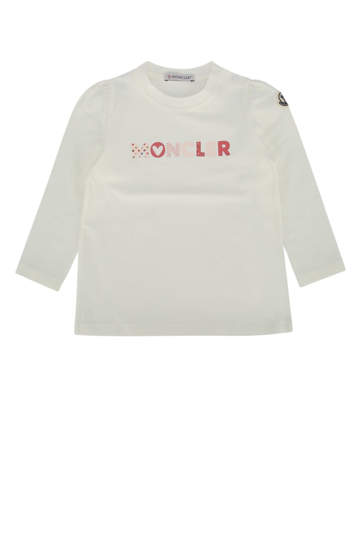 Moncler Jr Logo-Embroidered T-Shirt — White