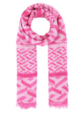 Versace Geometric-Print Modal Blend Scarf — Pink