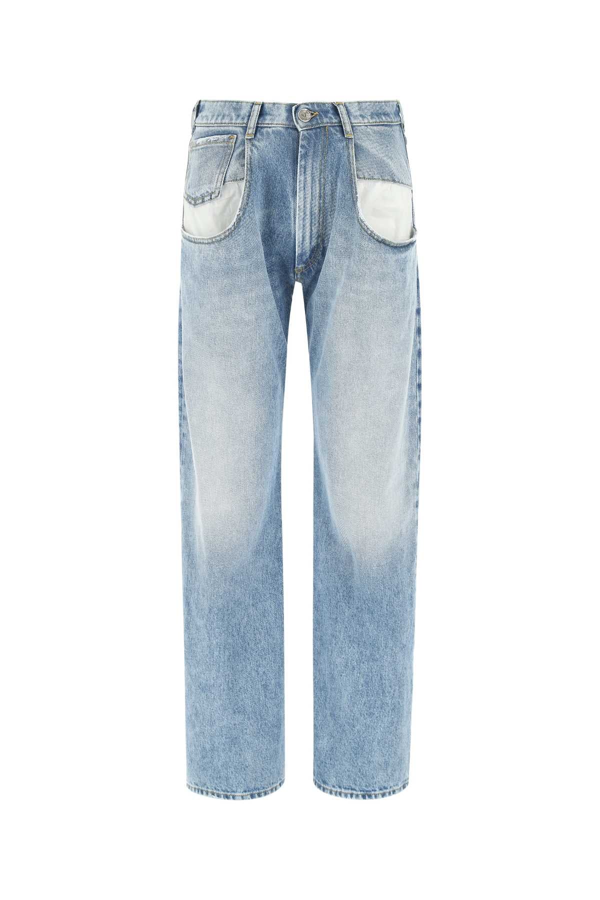 Maison Margiela Colorblock Denim Jeans — Blue