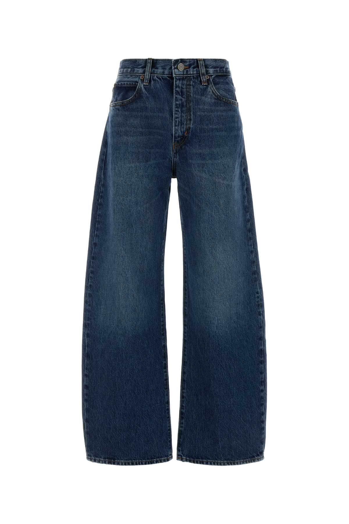 Frame Wide-Leg Denim Jeans — Blue