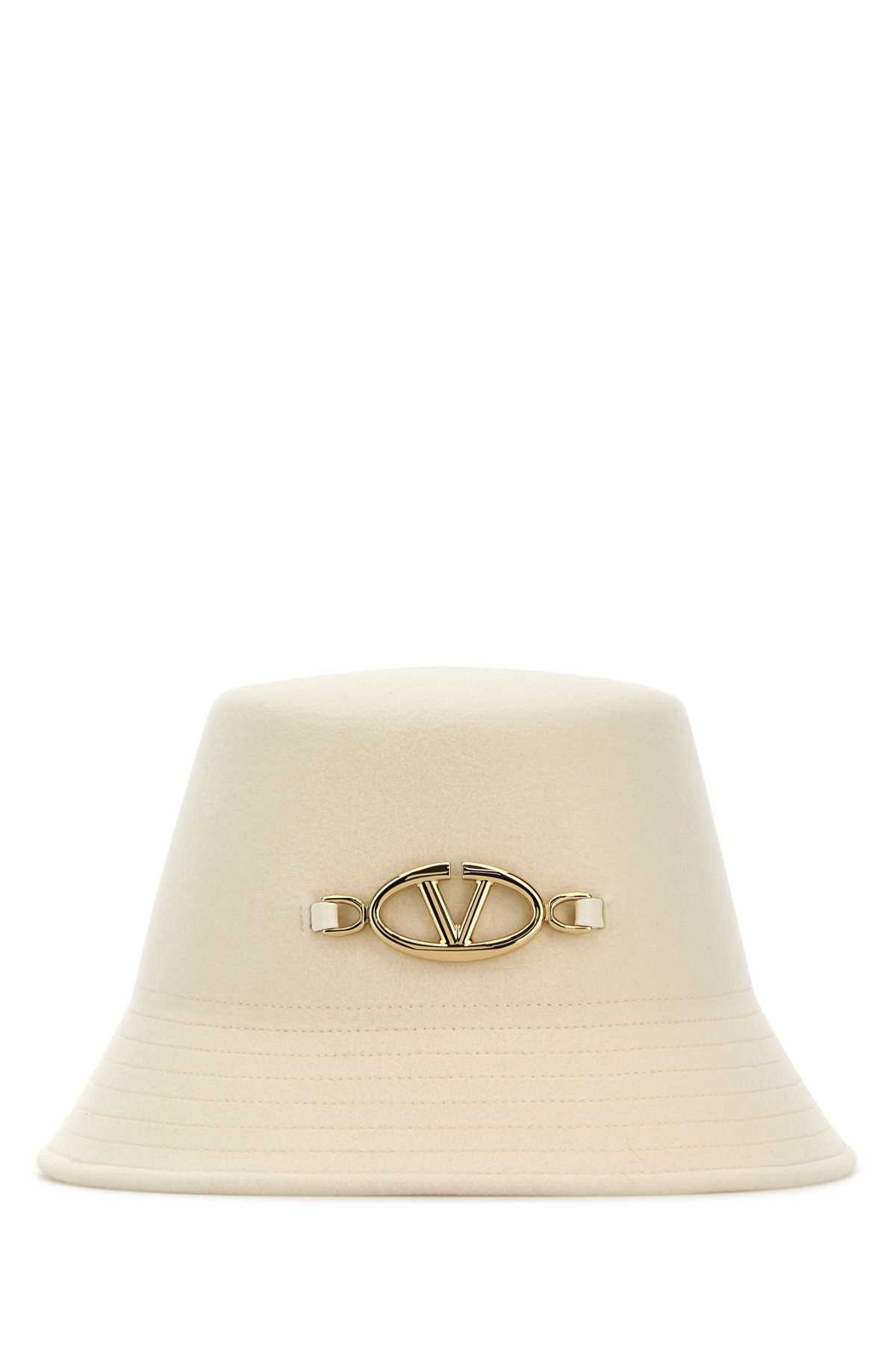 Valentino Garavani BUCKET Wool Felt Bucket Hat — Beige