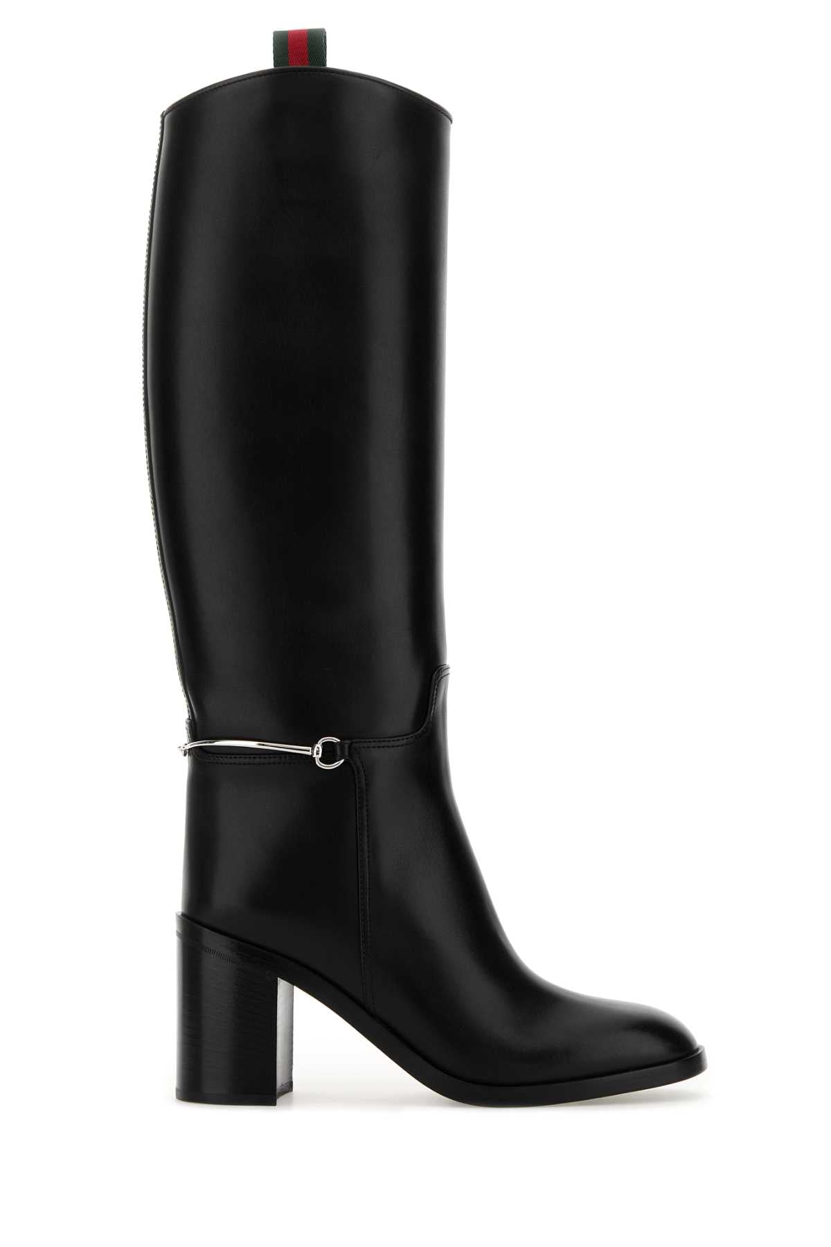 Bota Gucci de cuero hasta la rodilla - Negra