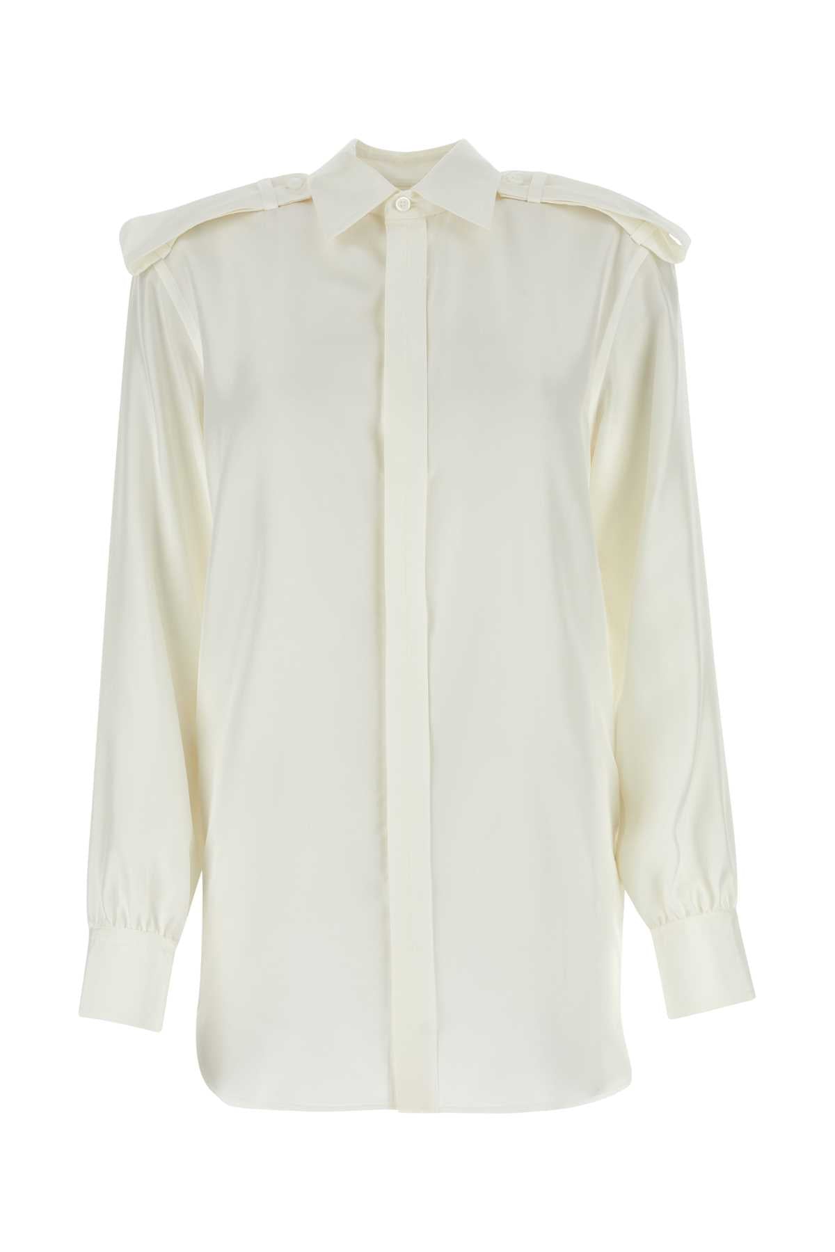 Burberry Silk Oversized Shirt — White