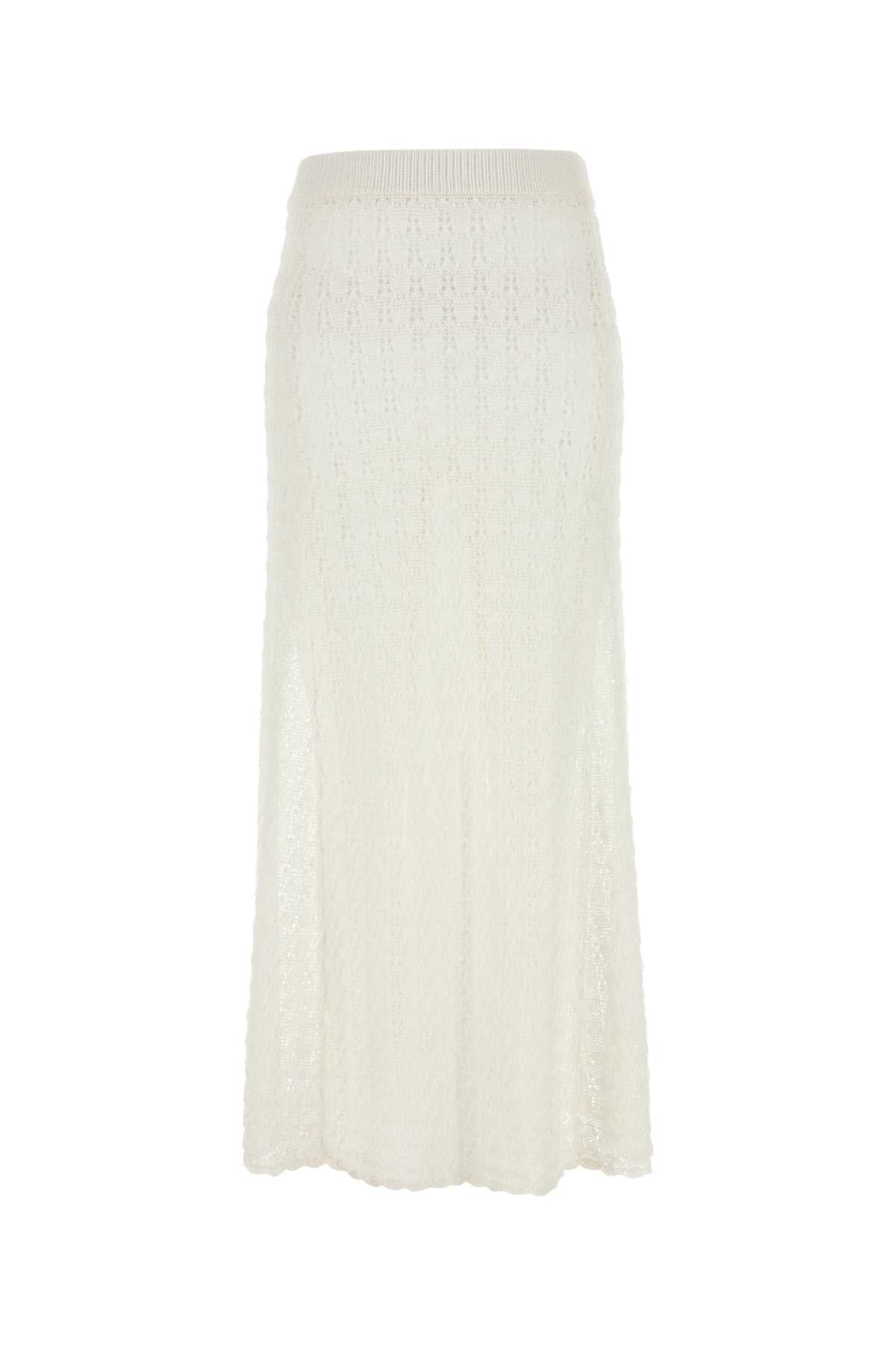 Ganni Crochet Lace Skirt — White