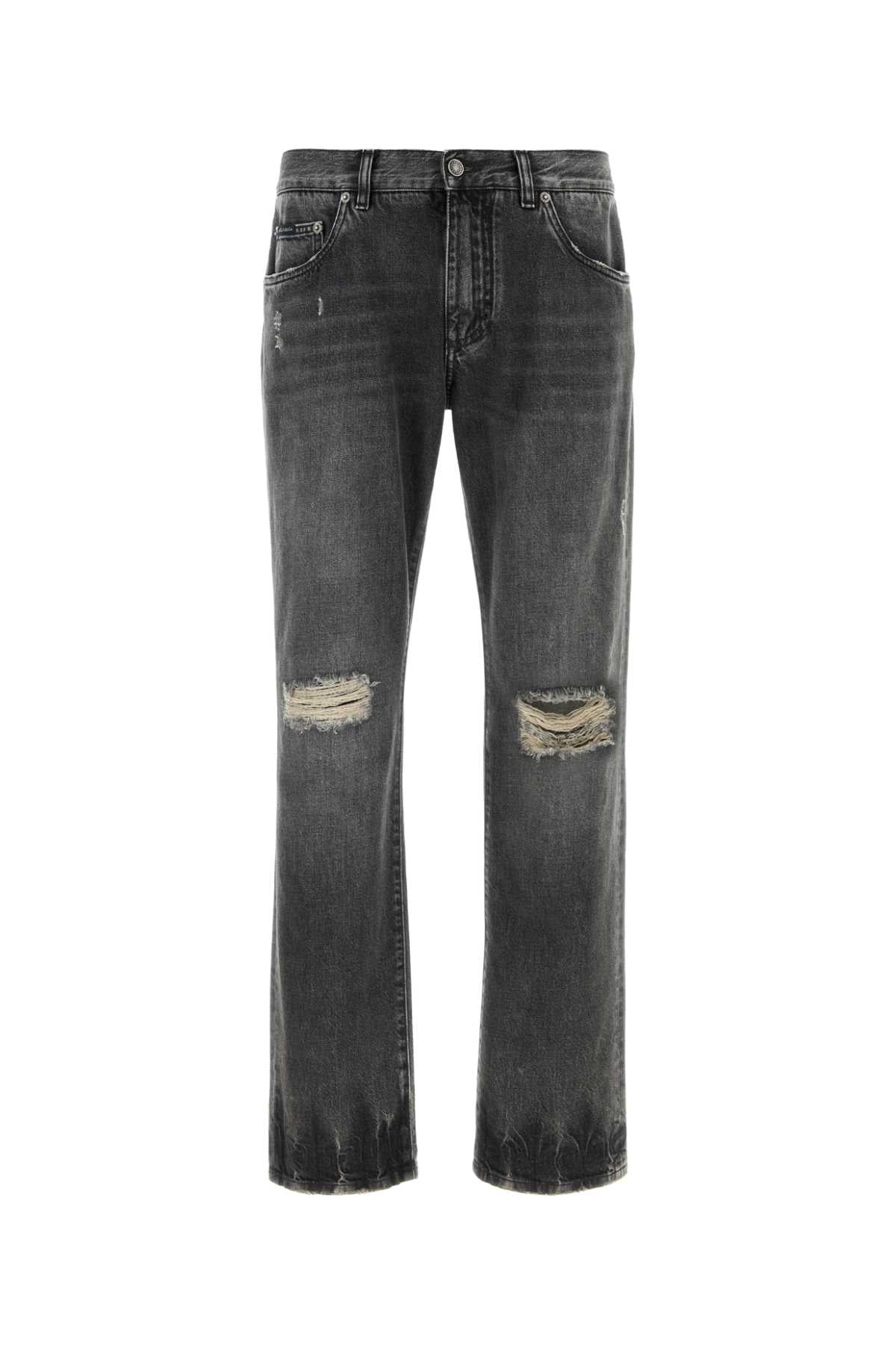 Dolce & Gabbana Distressed Denim Jeans — Black