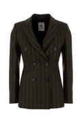 Pt Torino Virgin Wool Double-Breasted Blazer — Brown