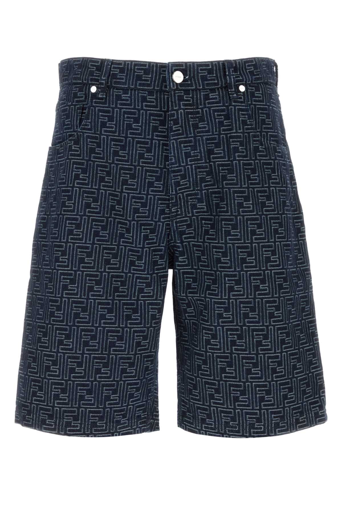 Fendi Denim Bermuda Shorts — Navy