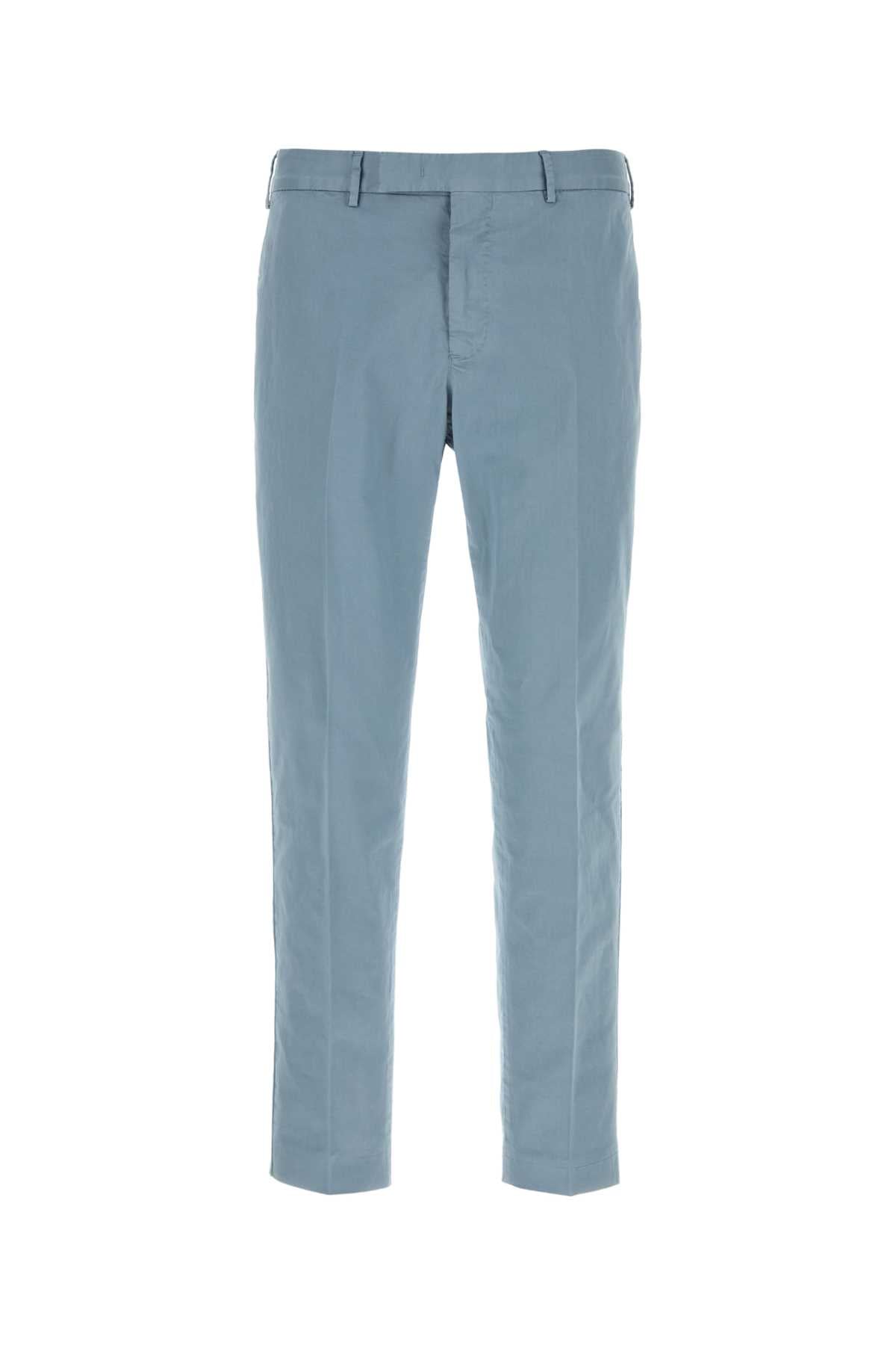Pt Torino Stretch Cotton Trousers — Blue
