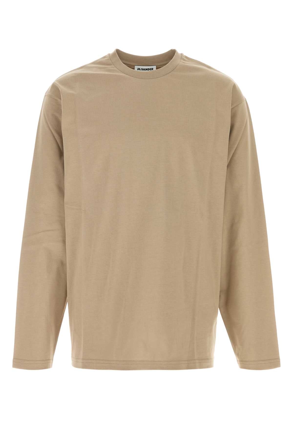 Jil Sander Cotton Long-Sleeve T-Shirt — Beige