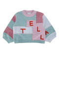 Stella Mccartney Kids Colorblock Logo Intarsia Sweater — Multicolor