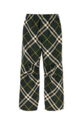 Burberry Plaid Polyester Trousers — Green