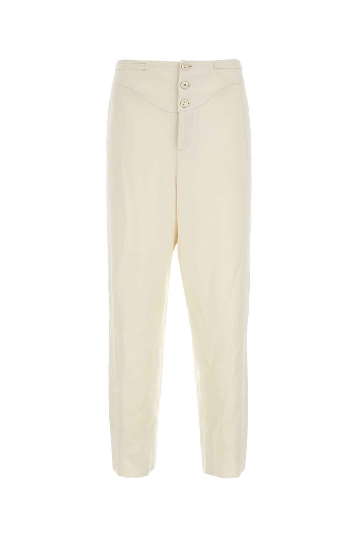 Saint Laurent Satin Trousers — Ivory