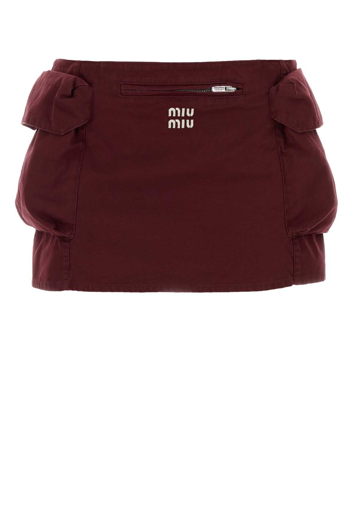 Miu Miu Mini Skirt — Burgundy
