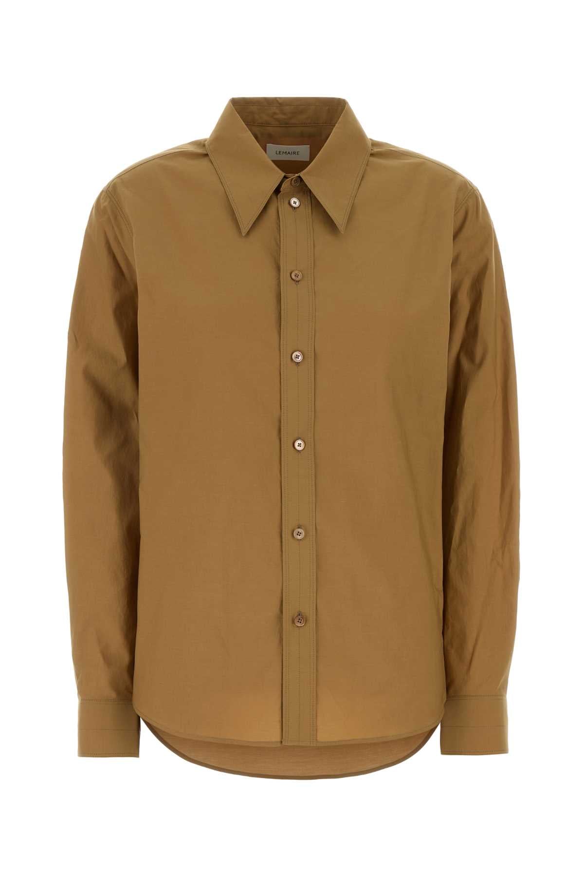 Lemaire Pointed Collar Shirt — Camel