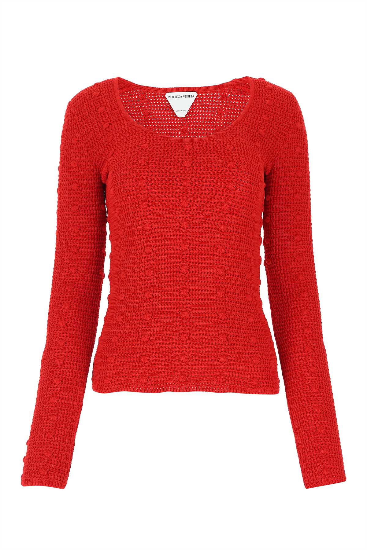 Bottega Veneta Knit Cotton Sweater — Red