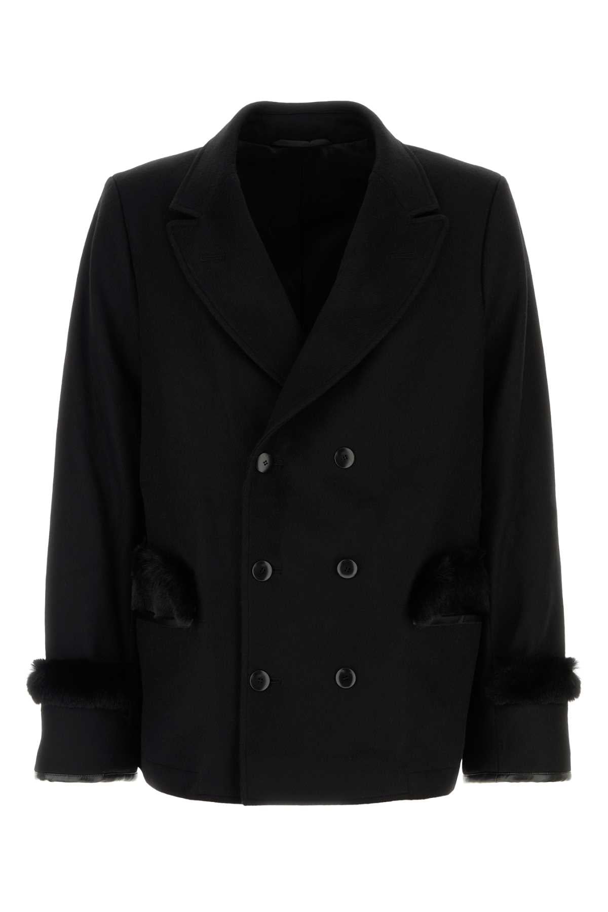 Random Identities Peacoat Coat — Black
