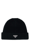 Prada CAPPELLI Ribbed Virgin Wool Beanie — Black