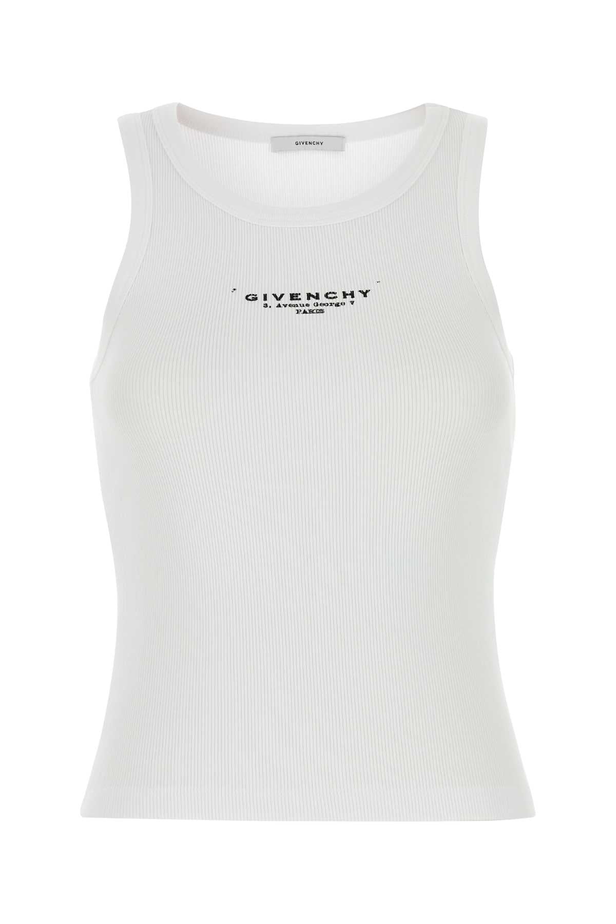 Givenchy Stretch Cotton Tank Top — White