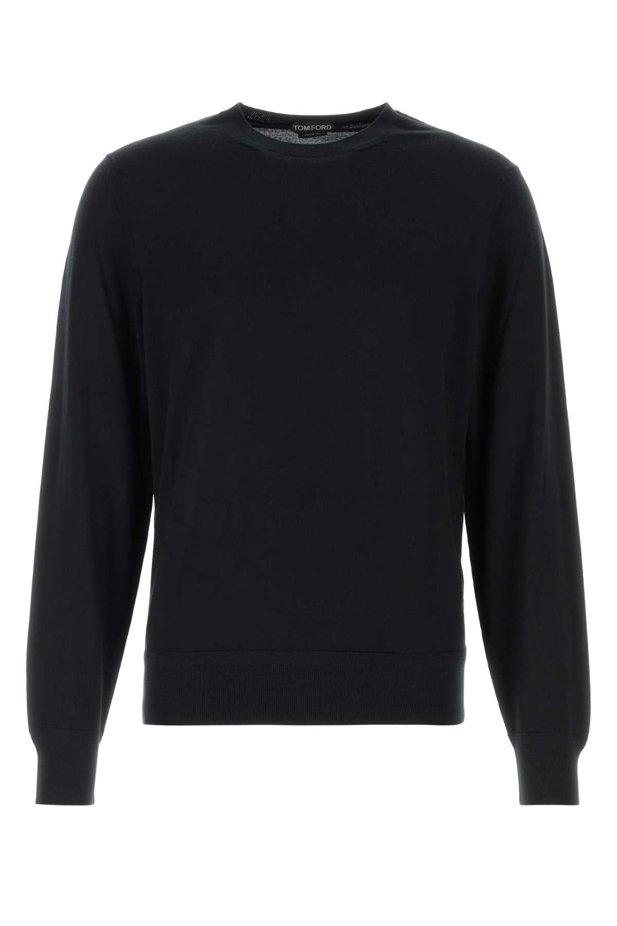 Tom Ford Pure Wool Crew-Neck Sweater — Black