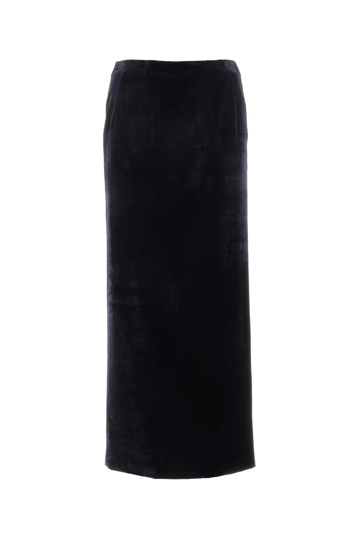 Fendi Velvet Pencil Skirt — Navy