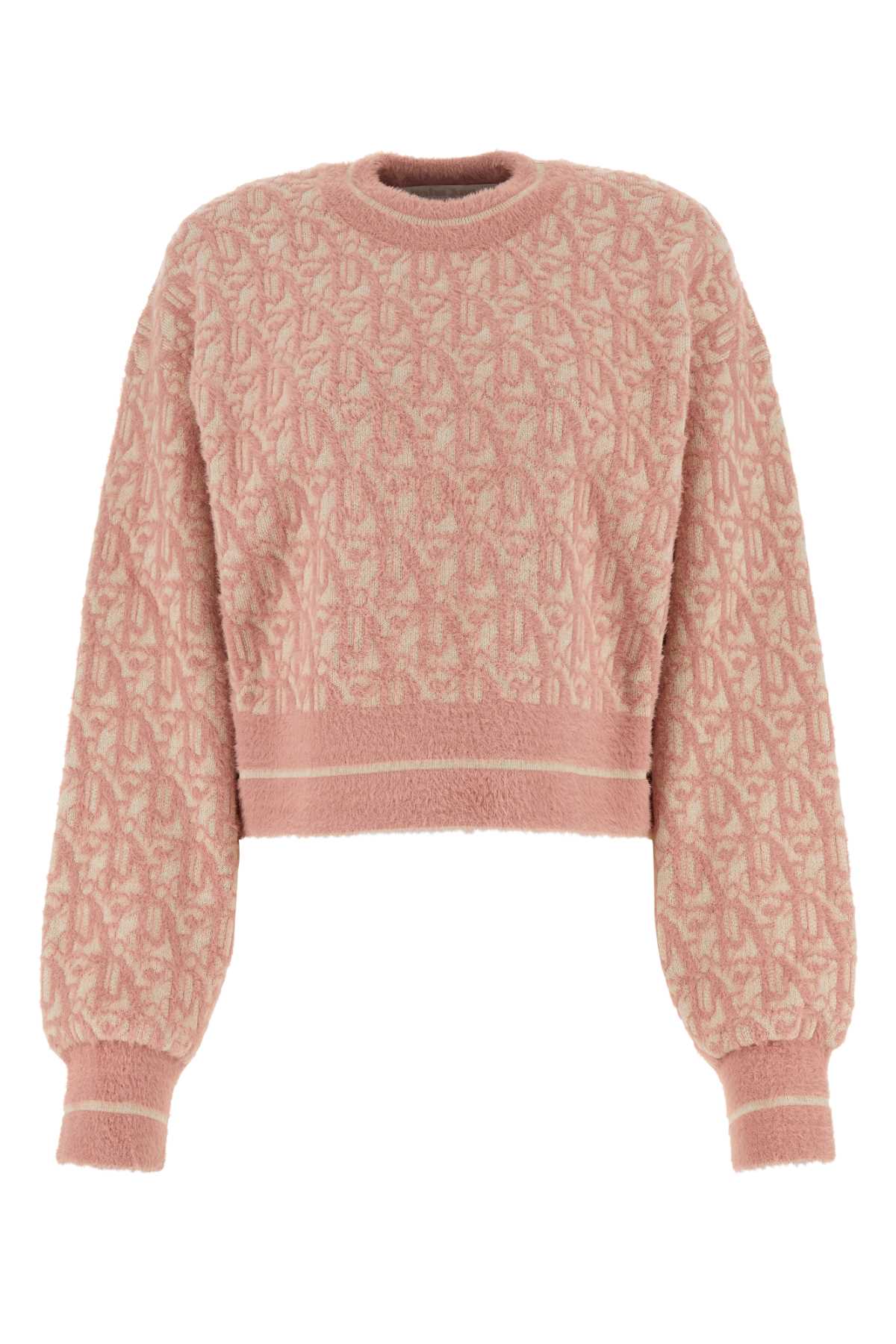 Palm Angels Embroidered Nylon Blend Sweater — Beige