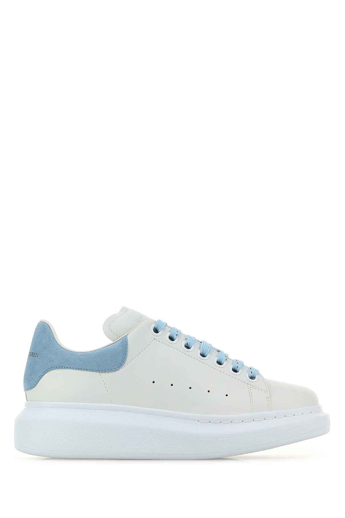 Alexander McQueen Leather and Suede Low-Top Sneaker — White