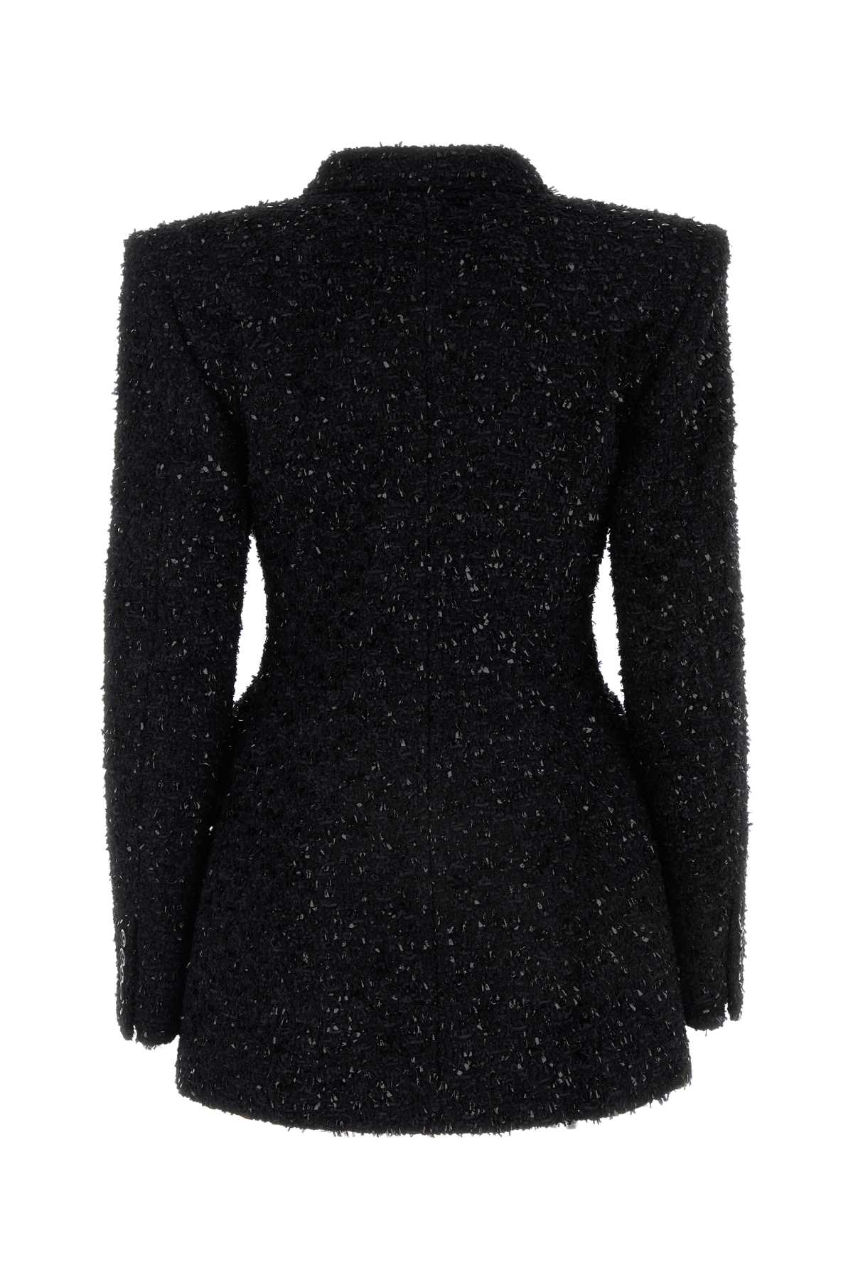 Balenciaga Bouclé Wool Blend Jacket — Black