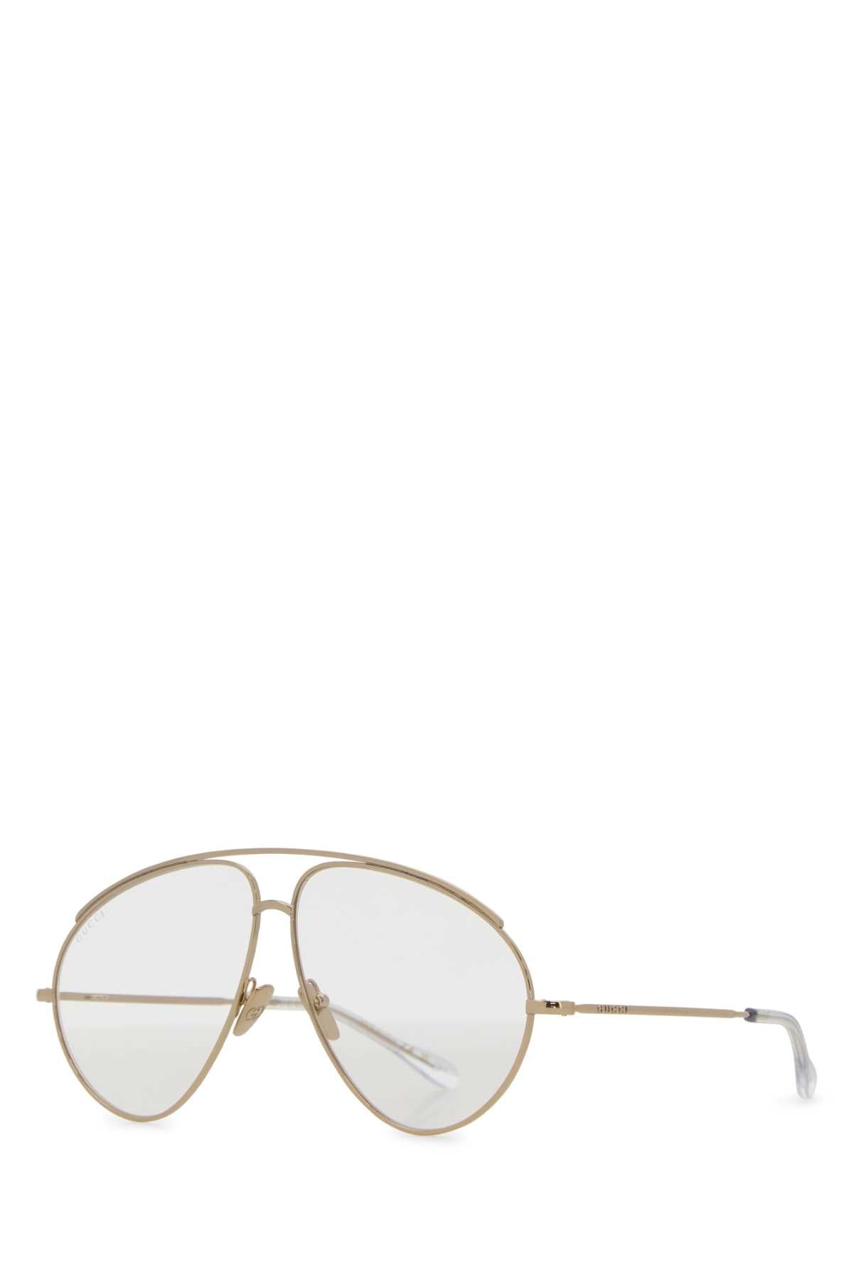 Gucci SUNGL Metal Aviator Eyeglasses — Gold