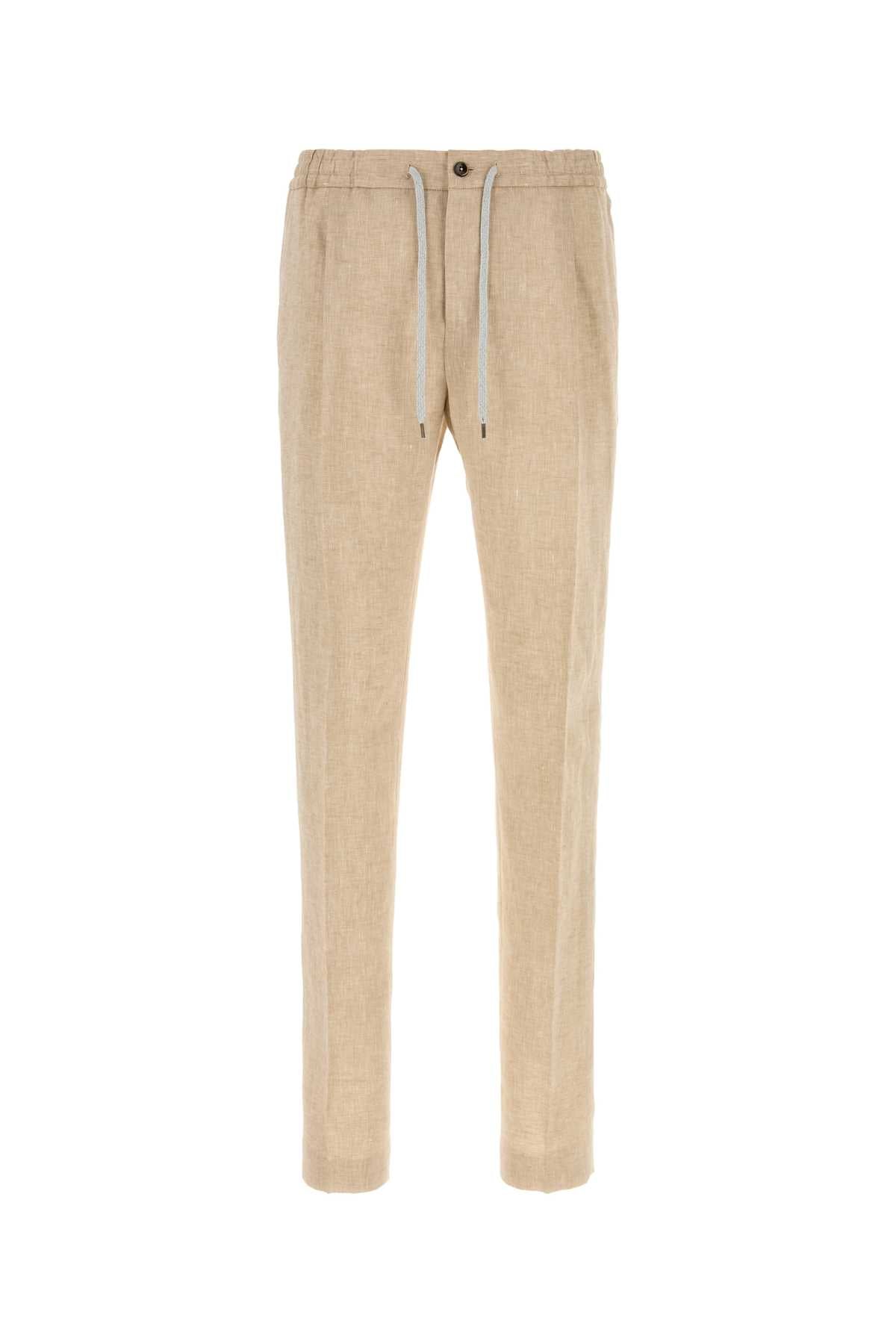 Pt Torino Linen Trousers — Beige