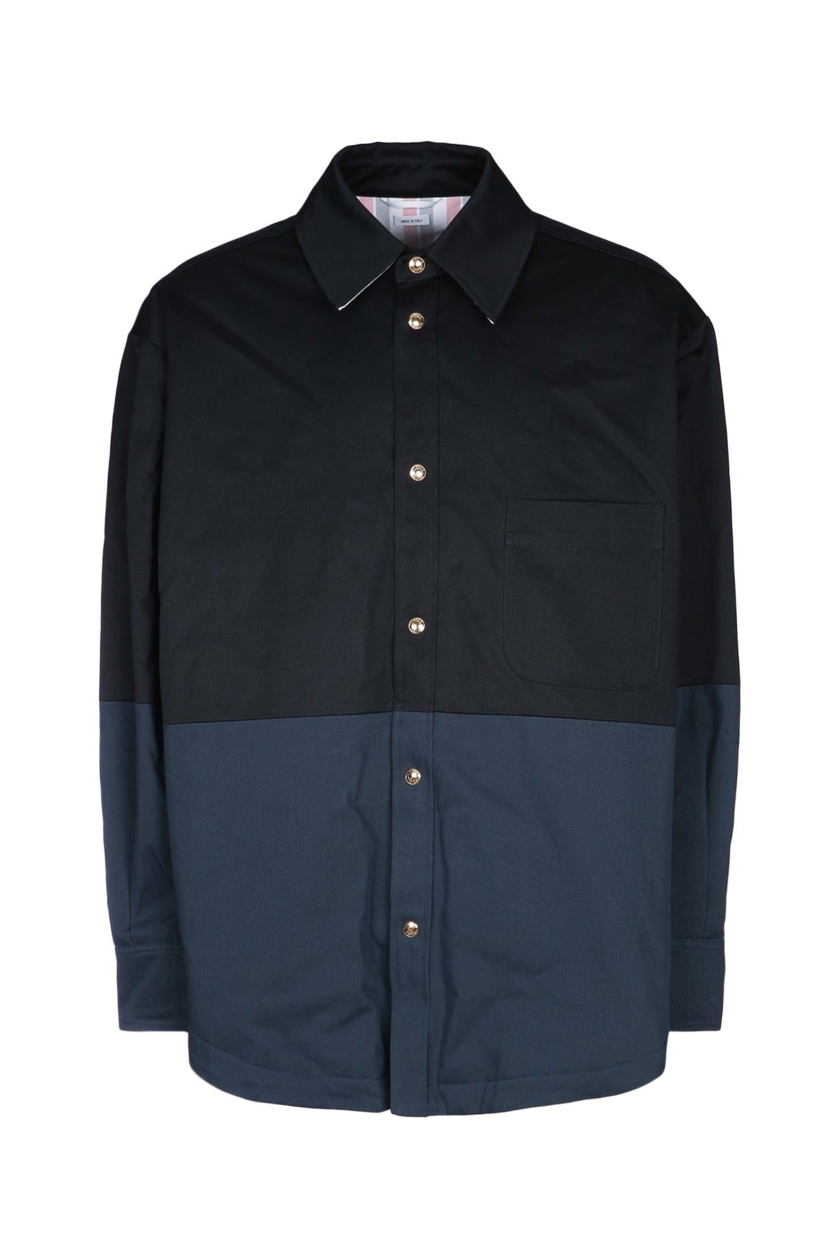 Thom Browne Color-Block Cotton Jacket — Navy