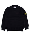Stone Island Kids Logo-Patch Cotton Sweater — Navy