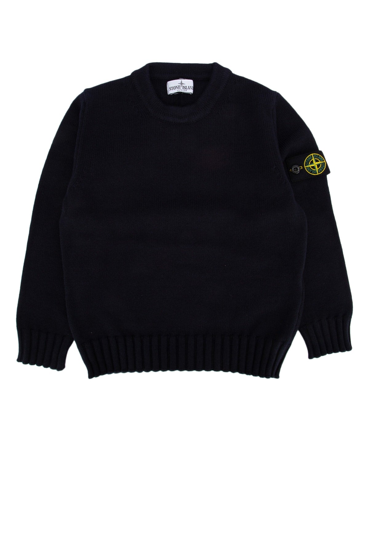 Stone Island Kids Logo-Patch Cotton Sweater — Navy
