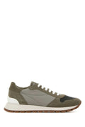 Brunello Cucinelli Suede and Fabric Sneaker — Gray