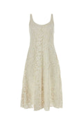 Prada Floral Lace Dress — Beige
