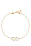 Valentino Garavani VLogo Crystal Chain Bracelet — Gold