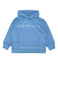 Mm6 Kids Logo-Embroidered Hoodie — Blue