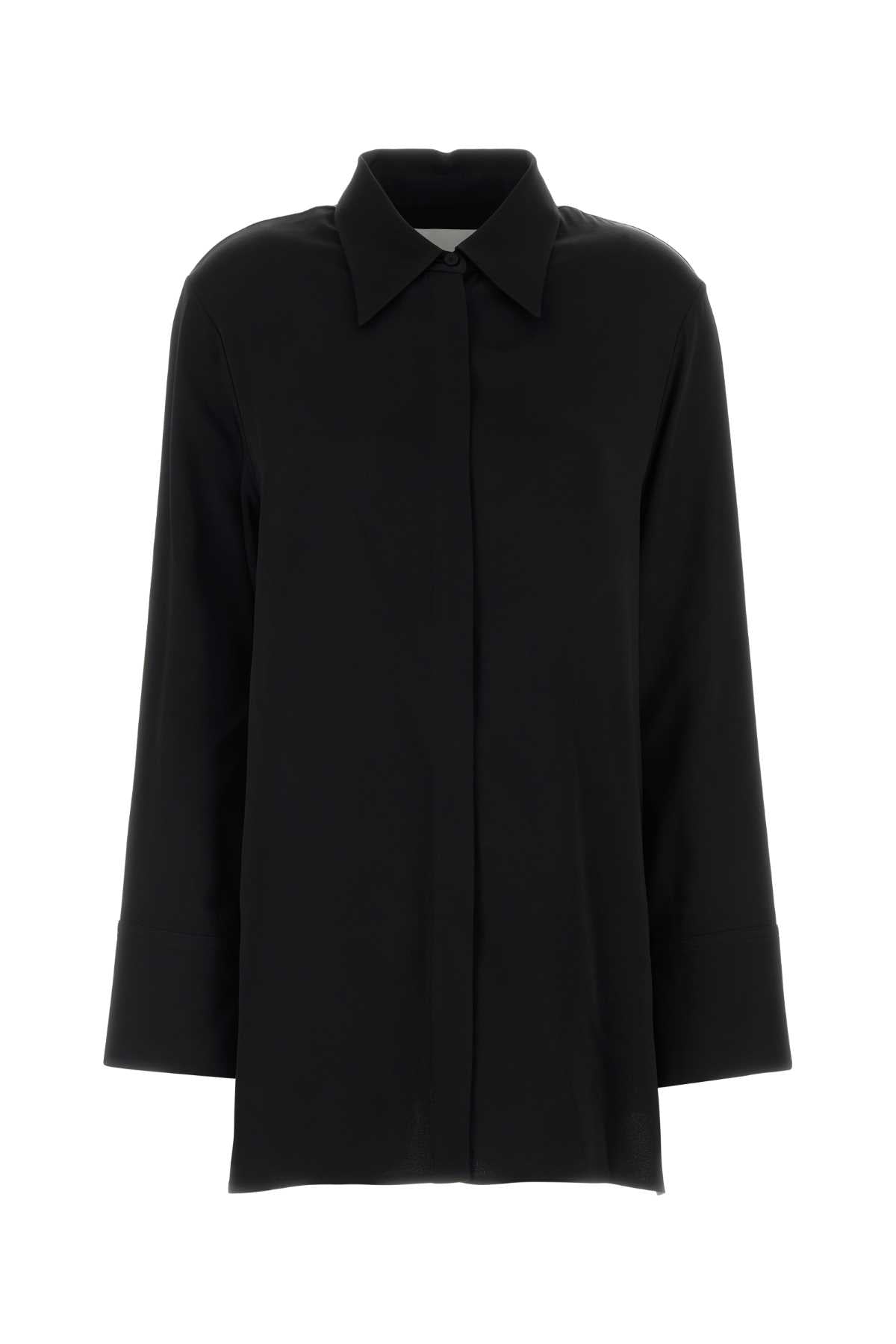 Jil Sander Acetate Viscose Shirt — Black