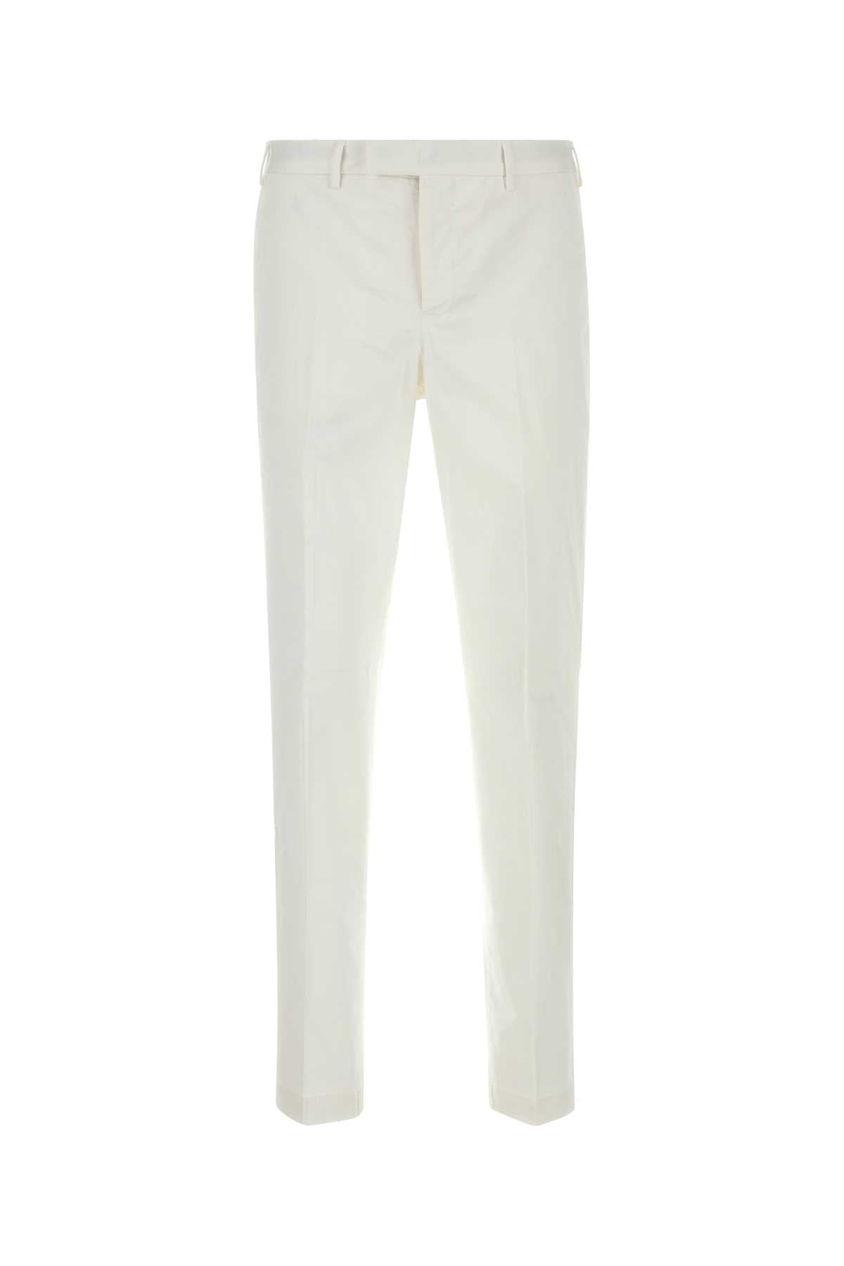Pt Torino Stretch Cotton Trousers — White