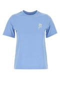 Burberry Embroidered Cotton T-Shirt — Blue