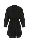 Prada Pleated Re-Nylon and Crepe Dress — Black