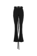 Blumarine Lace-Trim Flare Trousers — Black