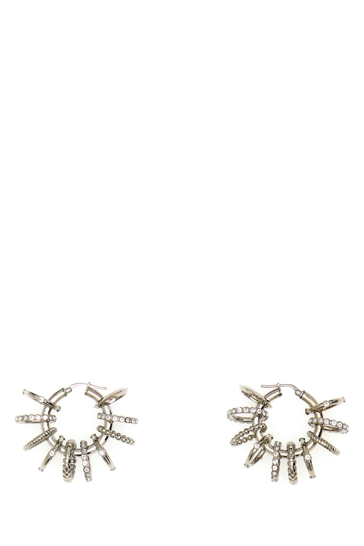 Pendientes de Amina Muaddi con aros múltiples y charms — Plata