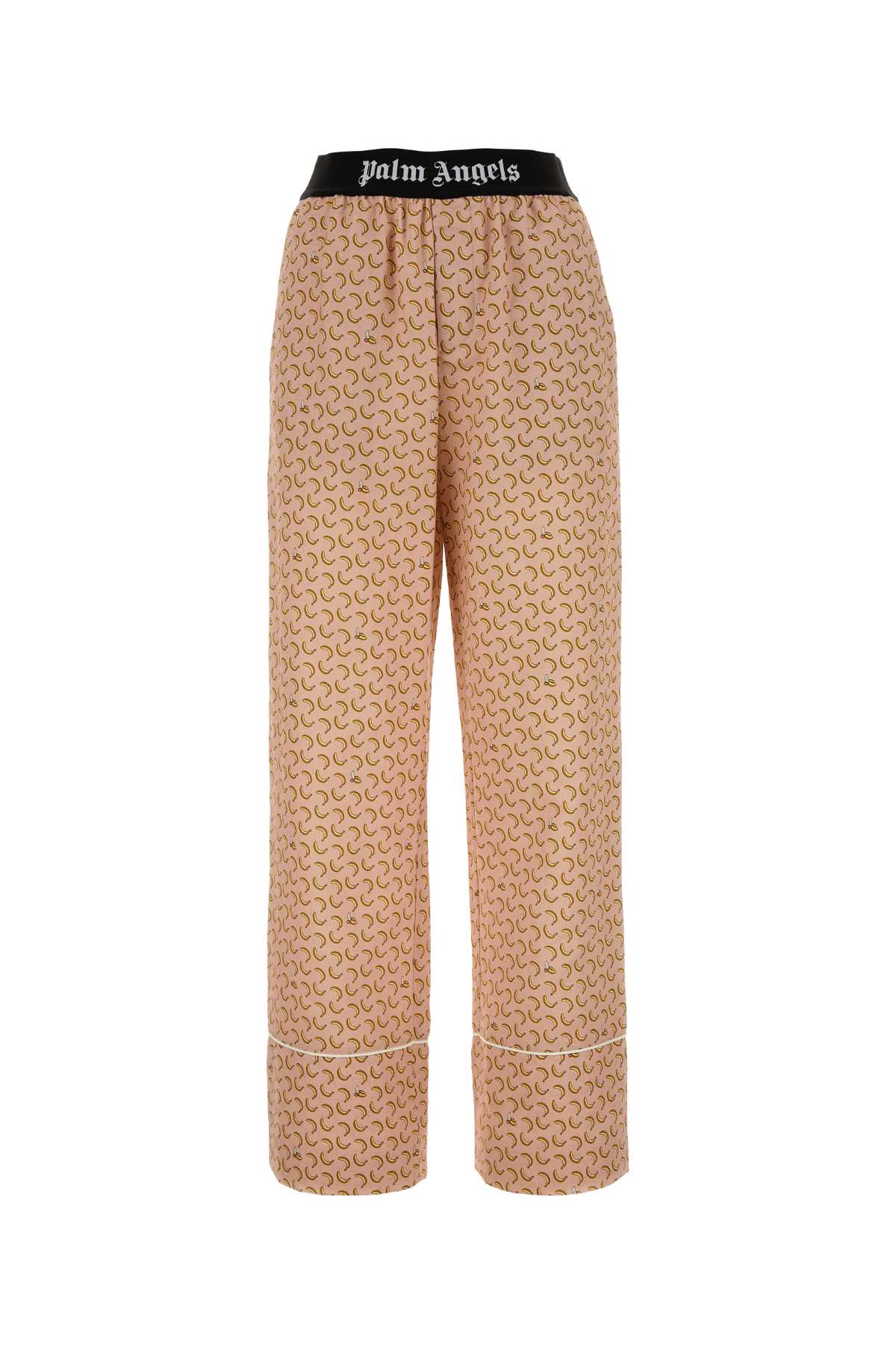 Palm Angels Monogram-Jacquard Linen-Cotton Trousers — Beige