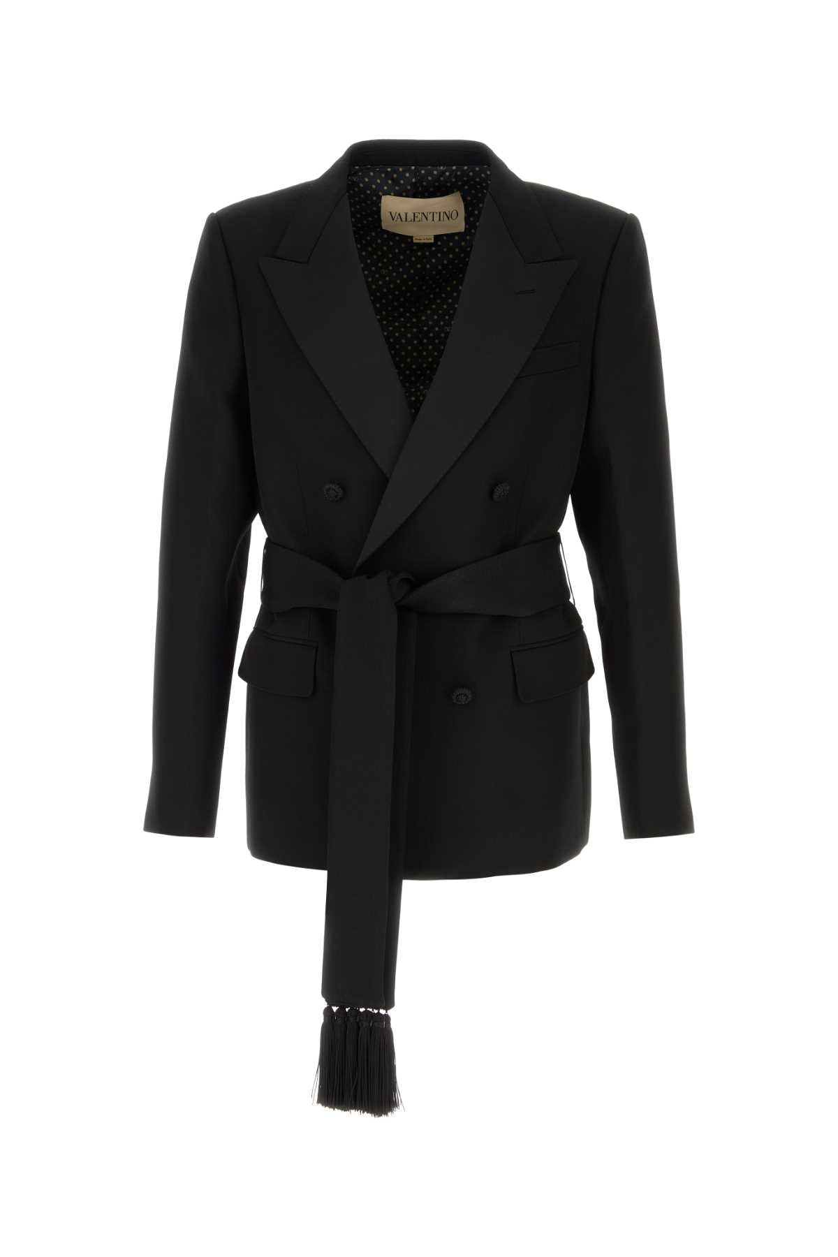 Valentino Garavani Virgin Wool Double-Breasted Blazer — Black