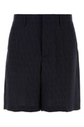 Valentino Garavani Toile Iconographe Bermuda Shorts — Navy