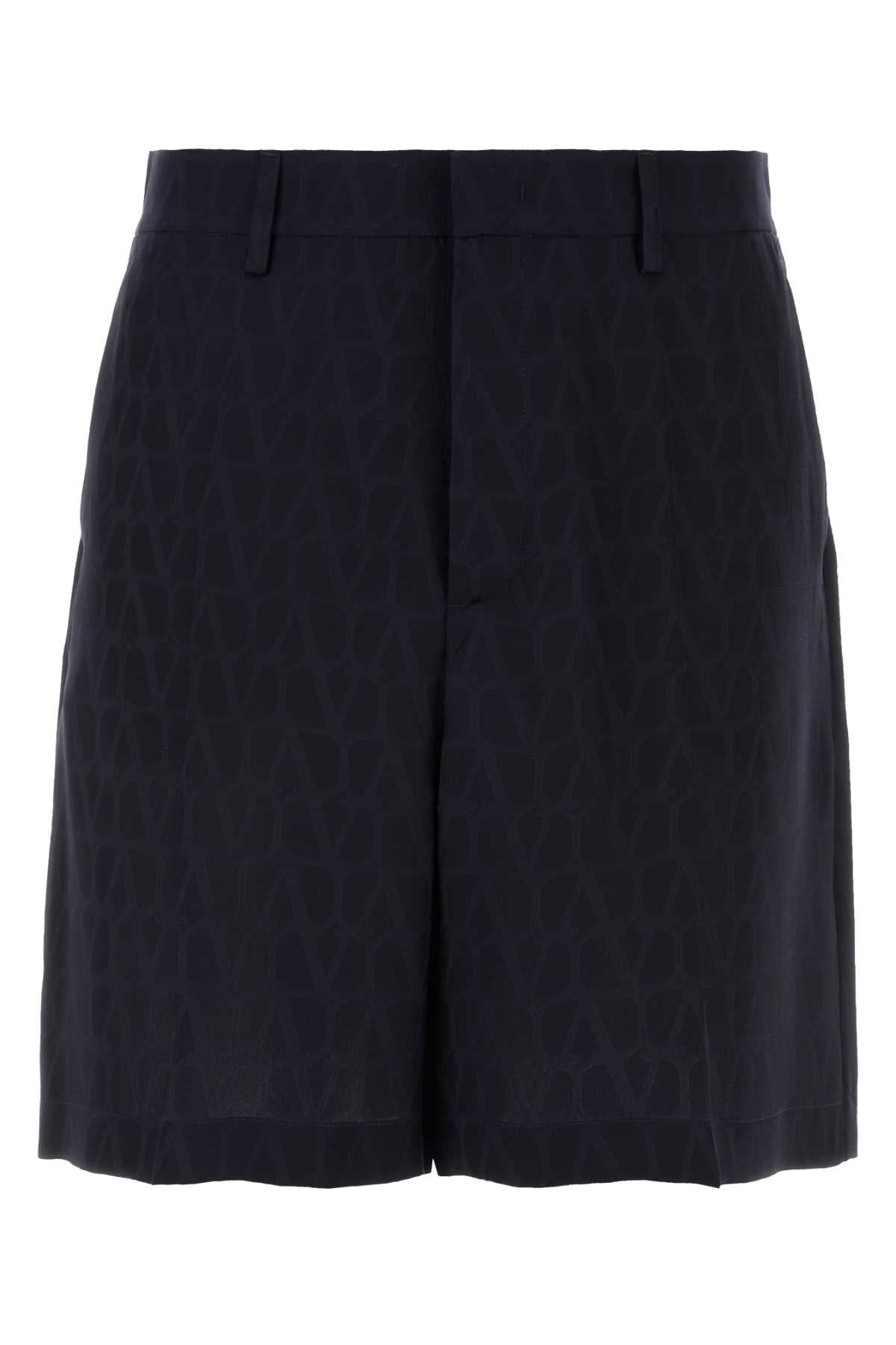 Valentino Garavani Toile Iconographe Bermuda Shorts — Navy