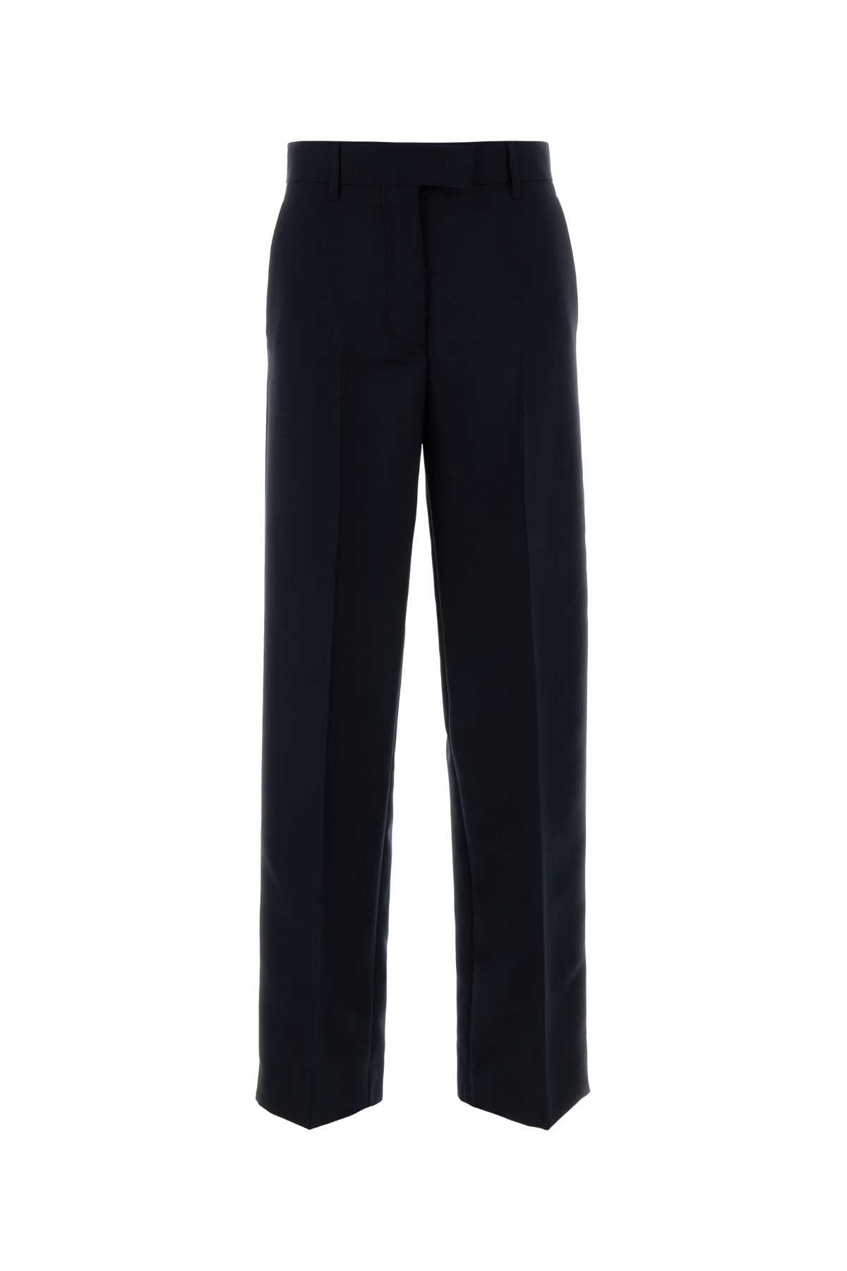 Miu Miu Mohair Blend Trousers — Navy