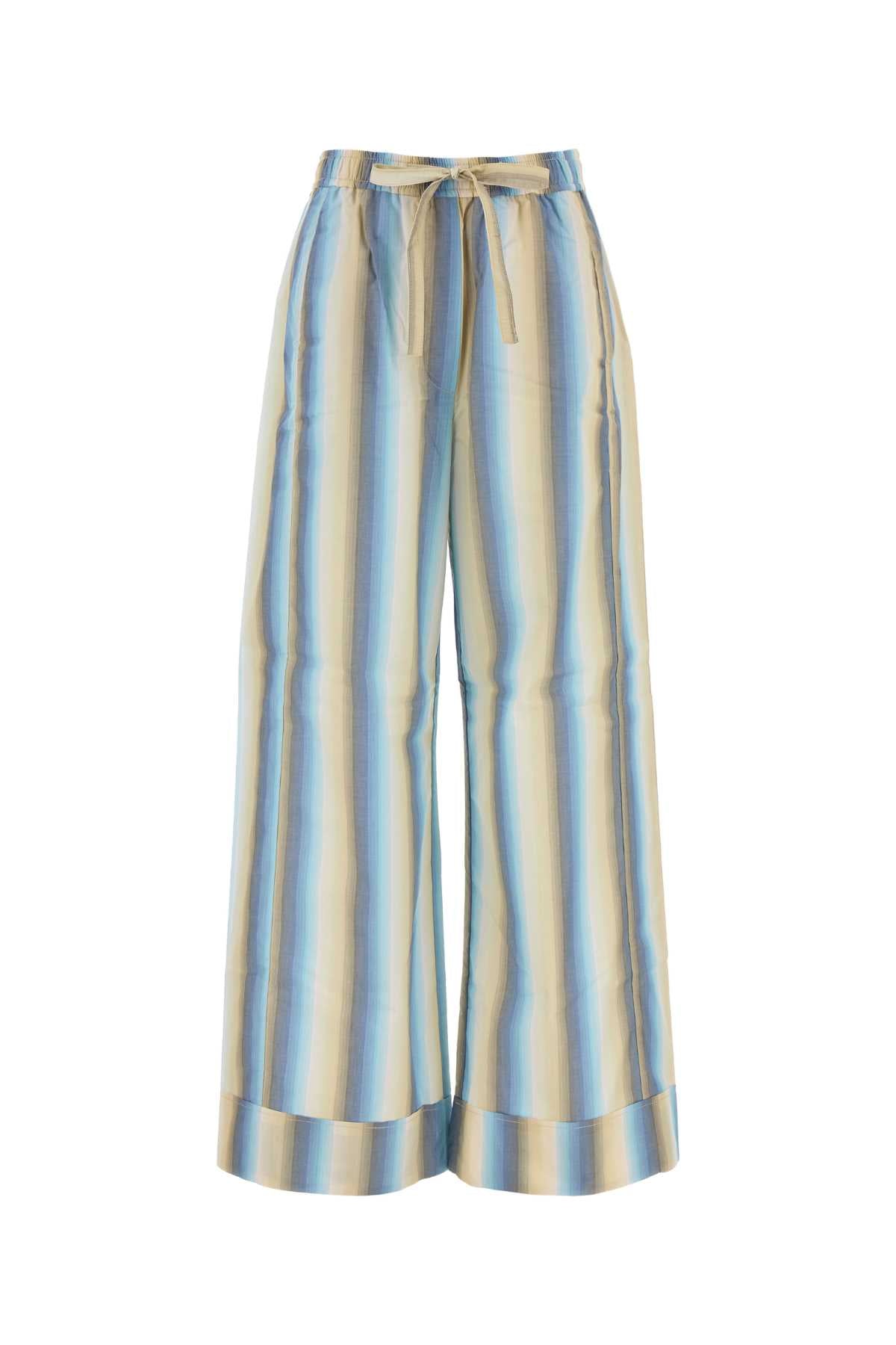 Ganni Striped Cotton Trousers — Multicolor