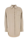 Loewe Wool-Cashmere Flannel Overshirt — Beige